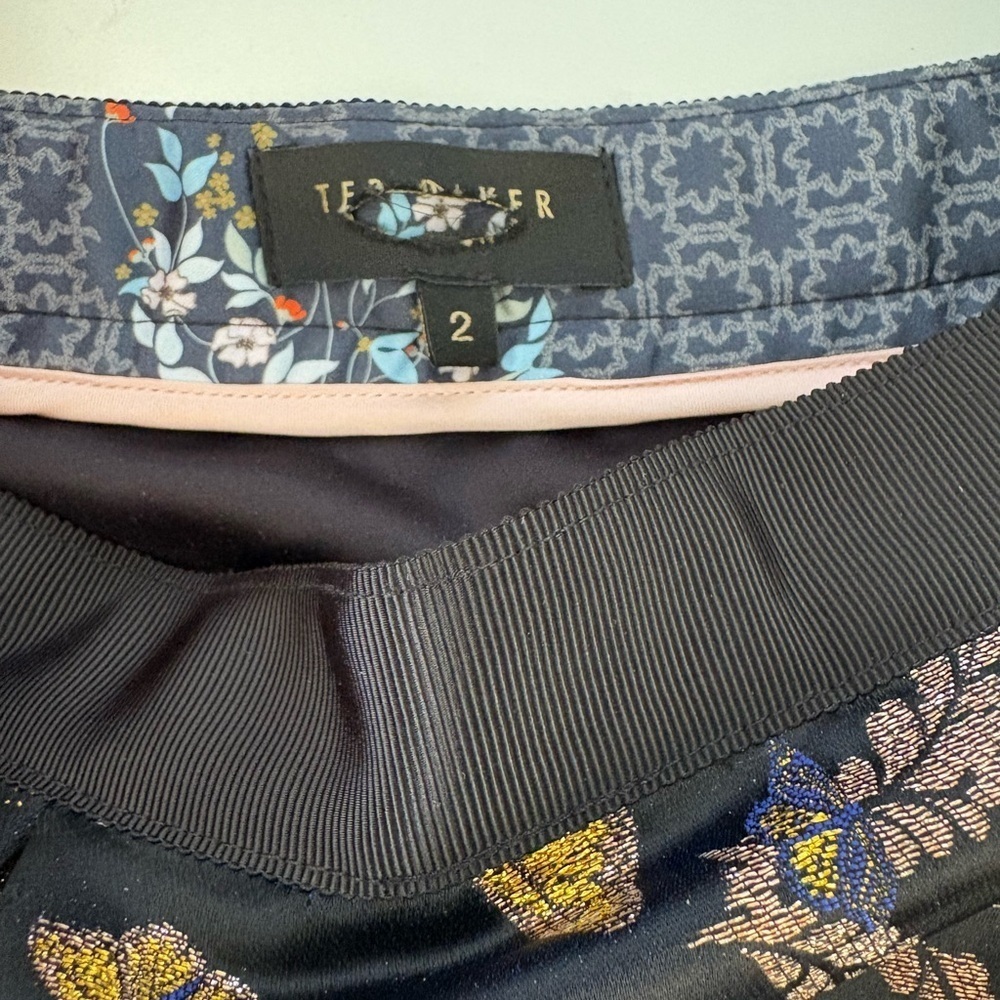 Ted Baker London Dotalle Kyoto Garden Jacquard Midi Skirt Sz 2 - Picture 8 of 11